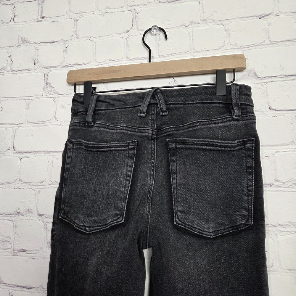 Good American Washed Out Black Distressed Hem Jeans - Picture 10 of 11